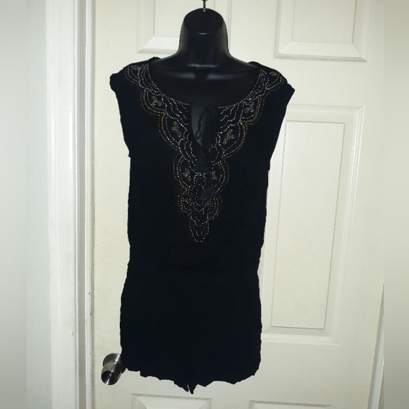 Forever 21  black beaded romper size small - Picture 1 of 5